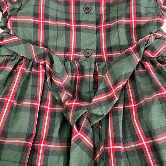 Janie and Jack Smocked Plaid Holiday Red Green Dress Toddler 3T - Picture 11 of 12